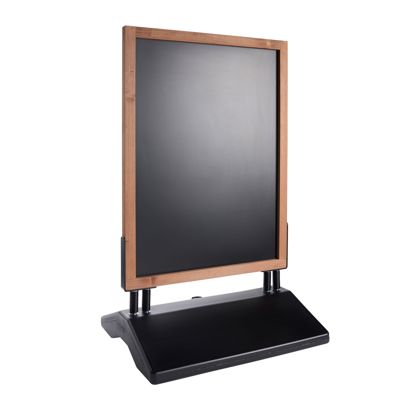Caballete publicitario de madera WOOD-STOP SWING Outdoor, pizarra de 62 x 87 cm, a prueba de viento 