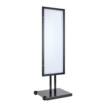 Porta menú de exterior, con ruedas, con cerradura, 8 x A4, negro 