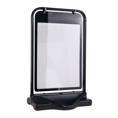 Caballete publicitario SWING-STOP A1 con base rellenable, negro 