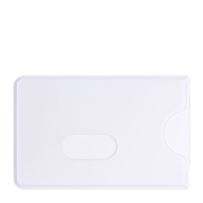 Fundas para tarjetas de crédito con protección RFID y troquelado de agujero oblongo, 59 x 88 mm, blanco 