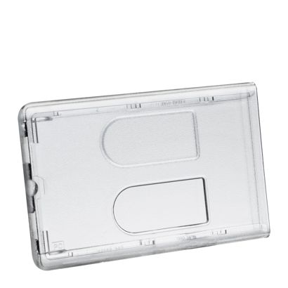 Fundas para tarjetas de crédito plástico duro con ranura pulgar transparente  | con 2 ranuras para los pulgares 