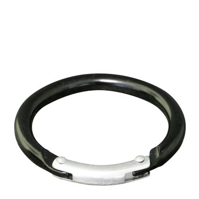 Gancho mosquetón, redondo, 38 mm, aluminio, negro null