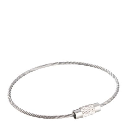 Conector de cable de acero con cierre giratorio, plateado paquete de 10 unidades (bolsa de cierre a presión) | 150 mm