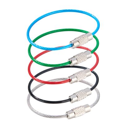 Conector de cable de acero con cierre giratorio, recubierto de color null | 110 mm
