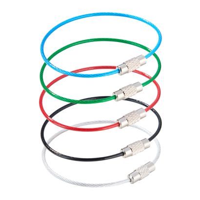 Conector de cable de acero con cierre giratorio, recubierto de color null | 150 mm