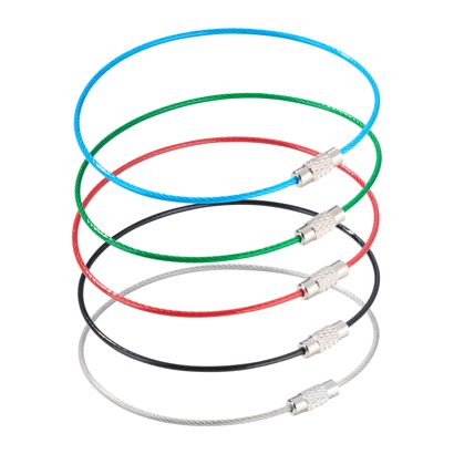Conector de cable de acero con cierre giratorio, recubierto de color null | 220 mm