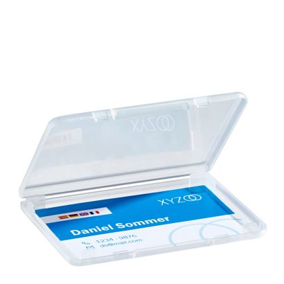 Cajita para tarjetas de visita, 95 x 65 x 11 mm, transparente 
