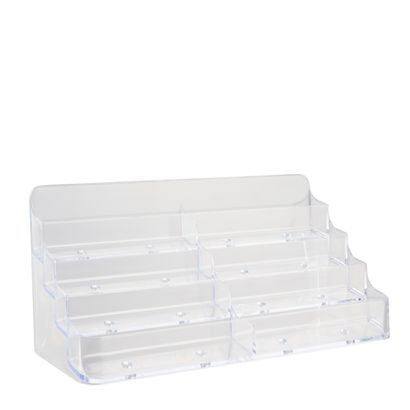 Soporte para tarjetas de visita, 8 compartimentos, formato apaisado, transparente 