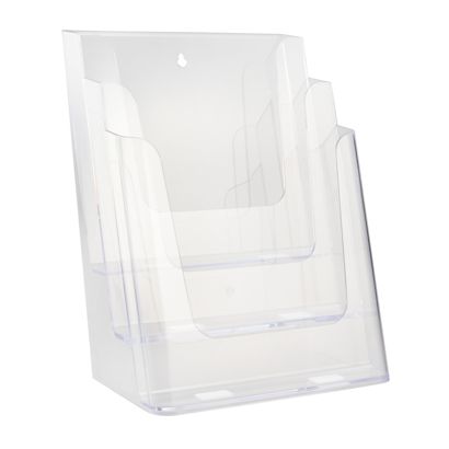 Portafolletos de pared/de pie, poliestireno, transparente PTXC 3 x A4 