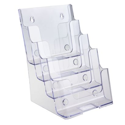 Portafolletos de pared/de pie, poliestireno, transparente PTXC 4 x A5 