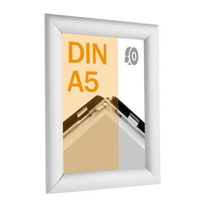 Marco abatible para contenido A5, aluminio, autoadhesivo plata  | En inglete 