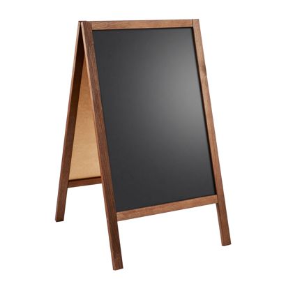 Caballete publicitario de madera WOOD-STOP Lite S, pizarra de 44 x 66 cm, aspecto de madera aspecto de madera 