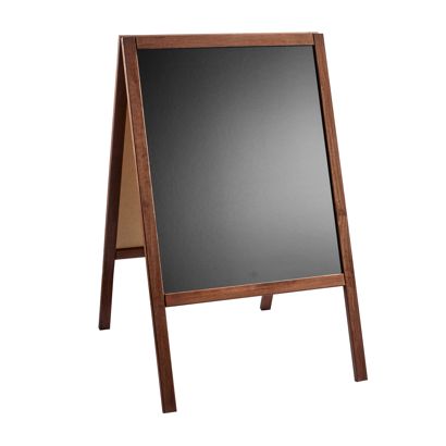 Caballete publicitario WOOD-STOP Lite M, pizarra de 53 x 66 aspecto de madera 