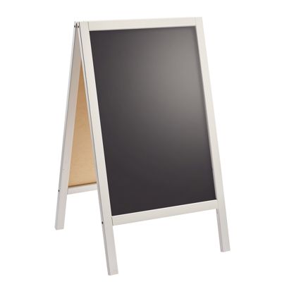 Caballete publicitario de madera WOOD-STOP Lite S, pizarra de 44 x 66 cm, blanco null