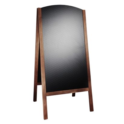 Caballete publicitario madera WOOD-STOP Switch L para exteriores, pizarra de 53 x 102 cm, marrón 
