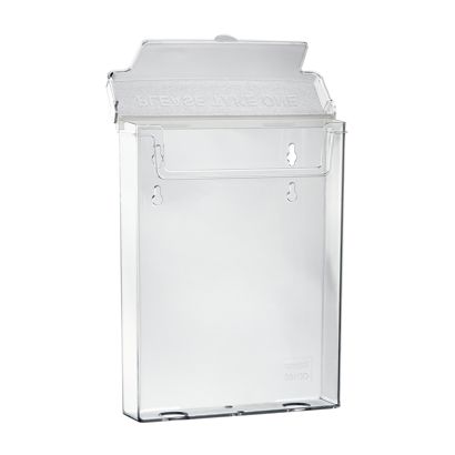 Portafolletos impermeable con tapa, poliestireno, transparente, resistente, Taymar A5                                                                                                                                