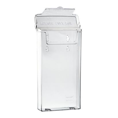 Portafolletos resistente a la intemperie con tapa, poliestireno, transparente, Taymar 1/3 A4 