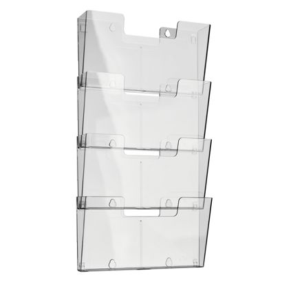 Portafolletos de pared, poliestireno, transparente PTXK formato horizontal | A4