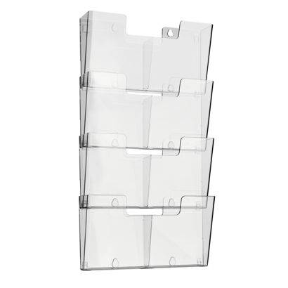 Portafolletos de pared, poliestireno, incl. separadores, transparente PTXK formato horizontal | A4 + A5