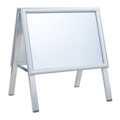 Caballete publicitario SOLID-STOP A3 Outdoor, perfil de 25 mm, esquinas de inglete formato horizontal | null