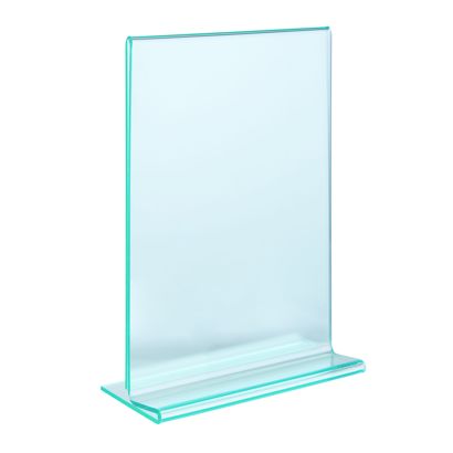 Soporte expositor en T, PMMA (metacrilato), transparente-verde A6