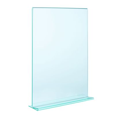 Soporte expositor en T, PMMA (metacrilato), transparente-verde A4