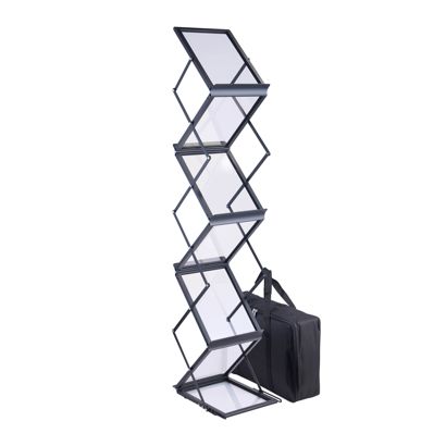 Expositor folletos plegable BOSTON 6 x A4 con bolsa, negro A4  | negro  | con bolsa de transporte 