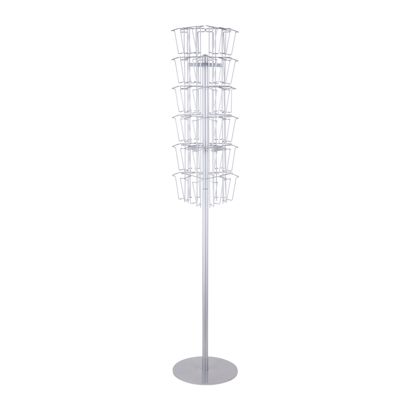 Portafolletos de pie giratorio con base JACKSON, 36x A6, plata 