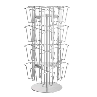 Expositor postales JACKSON, giratorio, metal, plata, 24 x A6 