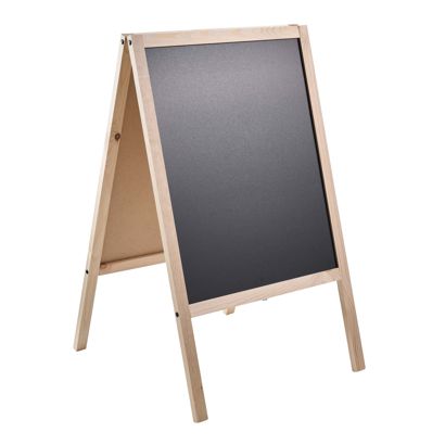 Caballete publicitario WOOD-STOP Lite M, pizarra de 53 x 66 marrón claro 