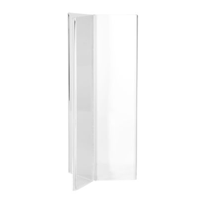 Porta menú, metacrilato, 3 caras, 1/2 DL (53 x 210 mm)