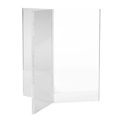 Porta menú, metacrilato, 3 caras,  DL (105 x 210 mm) 