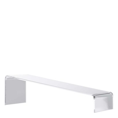 Expositor puente, metacrilato, transparente, inclinado 225 x 30-60 x 70 mm