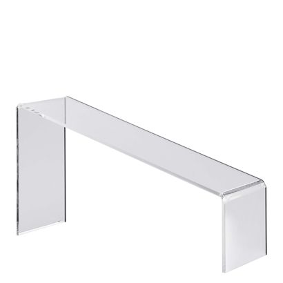Expositor puente, metacrilato, transparente, inclinado 225 x 60-120 x 70 mm