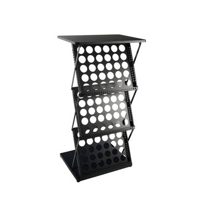 Mostrador portafolletos plegable KANSAS 6x A4 o 3x A3 negro  | KANSAS 