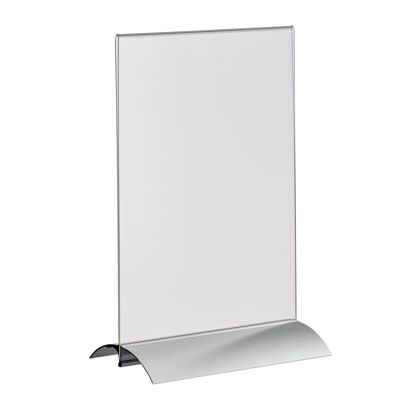 Soporte expositor en T con base de sujeción de aluminio formato vertical | A5