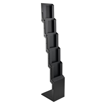 Expositor folletos CONCORD plegable, 5x A4 con bolsa, negro 