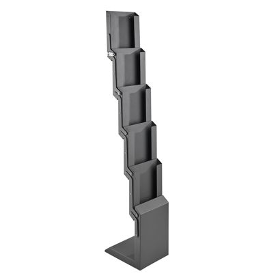 Expositor folletos CONCORD plegable, 5x A4 con bolsa, plata plata 