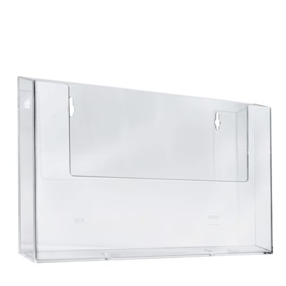 Portafolletos de pared, poliestireno, transparente, Taymar 1 x A4  | formato horizontal 