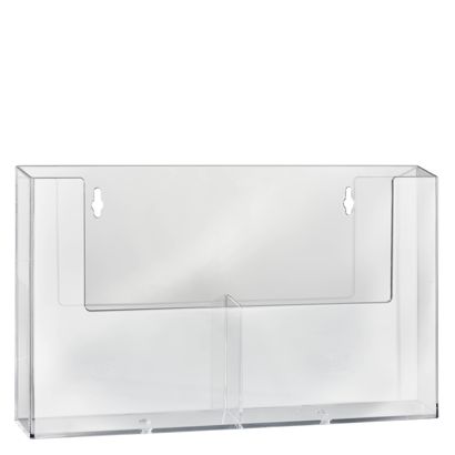 Portafolletos de pared, compartimentos paralelos, poliestireno, transparente, Taymar 3 x A5