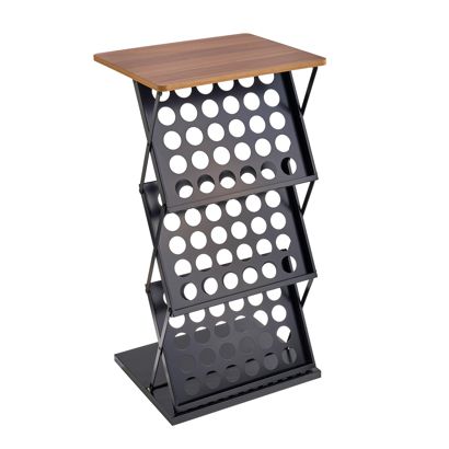 Mostrador portafolletos plegable KANSAS 6x A4 o 3x A3 negro|Haya  | KANSAS 