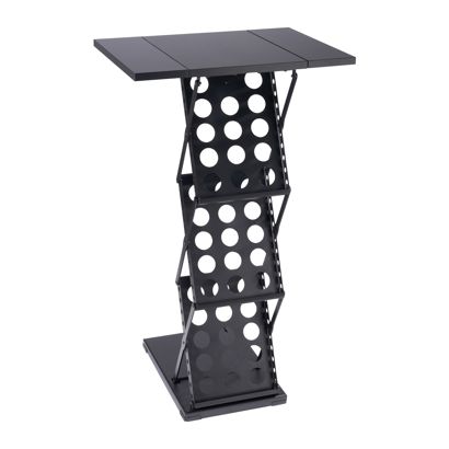 Mostrador portafolletos plegable AUGUSTA 3x A4, negro 