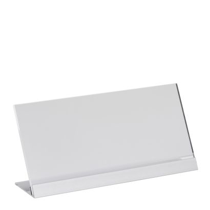 Soporte expositor en L de metacrilato con base de aluminio null | 1/3 A4 (100 x 210 mm)