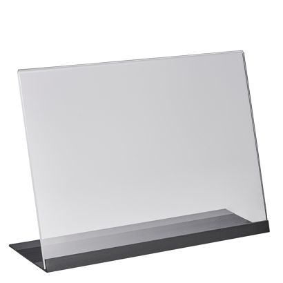 Soporte expositor en L de metacrilato con base de aluminio null | A4