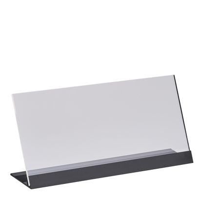 Soporte expositor en L de metacrilato con base de aluminio null | 1/3 A4 (100 x 210 mm)