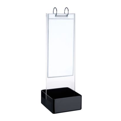 Porta menú FLIP, incl. mecanismo de anillas, fundas de PVC y 2 compartimentos, metacrilato 