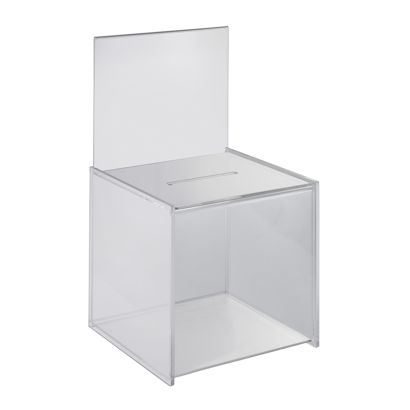 Caja de donaciones, con soporte para cartel 203x375 mm, metacrilato 