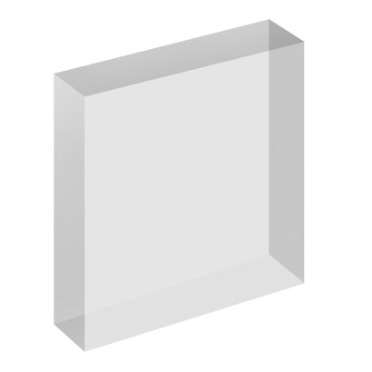 Bloque de metacrilato, transparente 100 x 100 x 25 mm 