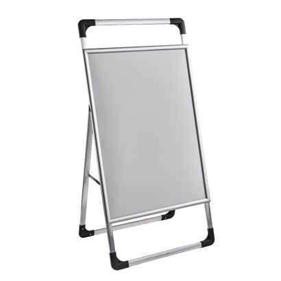Caballete publicitario A1 AIR-STOP LITE, perfil de 25 mm, plata, esquinas a inglete 