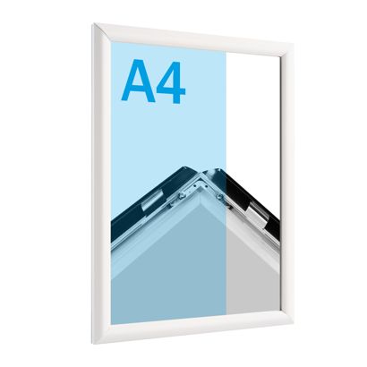 Marcos abatibles, aluminio, A4 blanco  | 17 mm | En inglete 